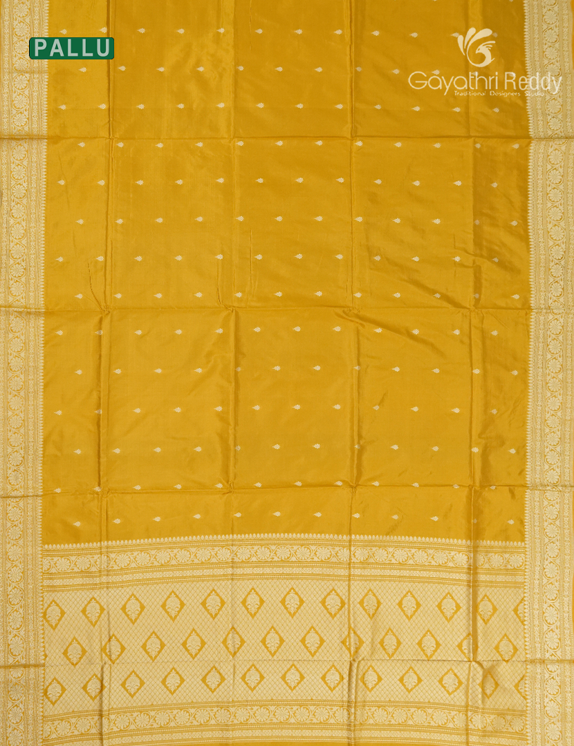 Pure Banaras Katan Silk Saree in Mango Yellow
