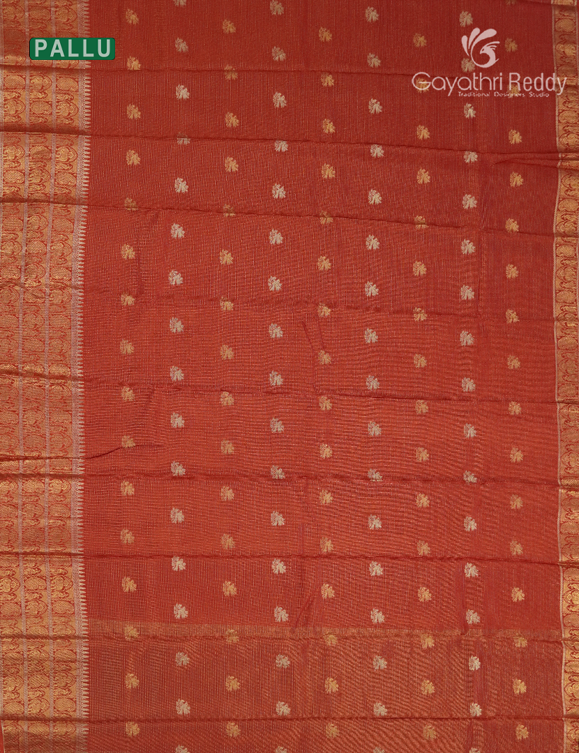 Semi Mysore Crepe Saree in Deep Red