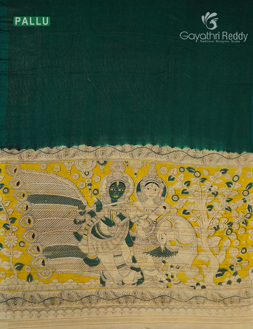 Pure Munga Silk Saree in Deep Green