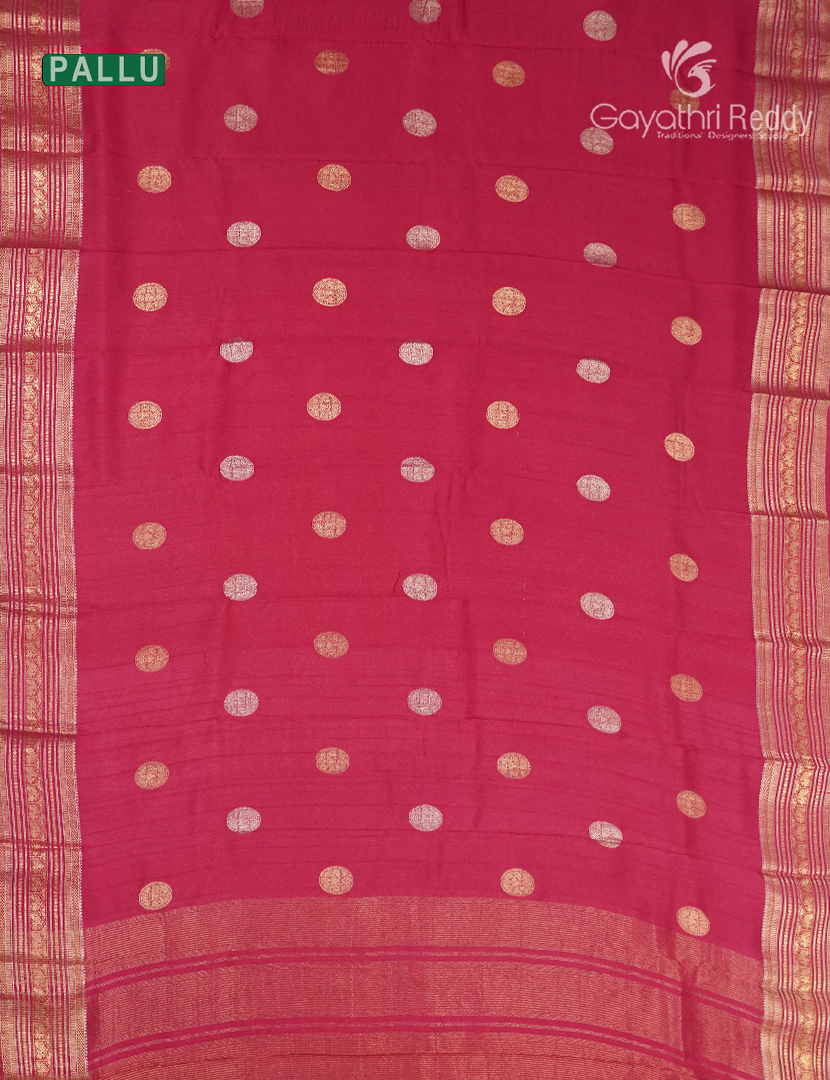 Semi Mysore Crepe Saree in Pink