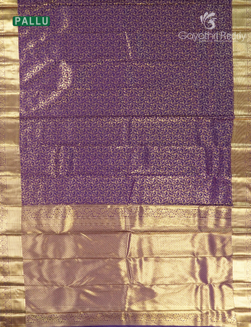 Semi Kanchipuram Silk Saree in Deep Purple