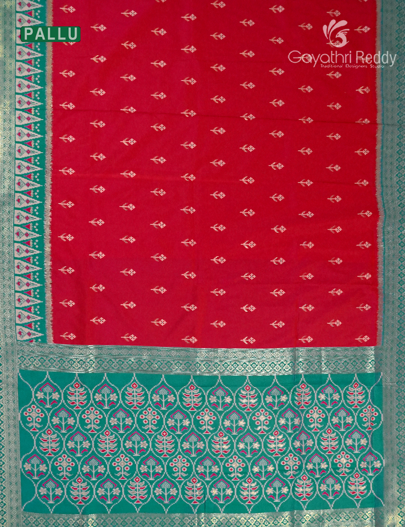 Semi Kanchipuram Art  Silk Saree in Rani Pink and Deep Rama Green