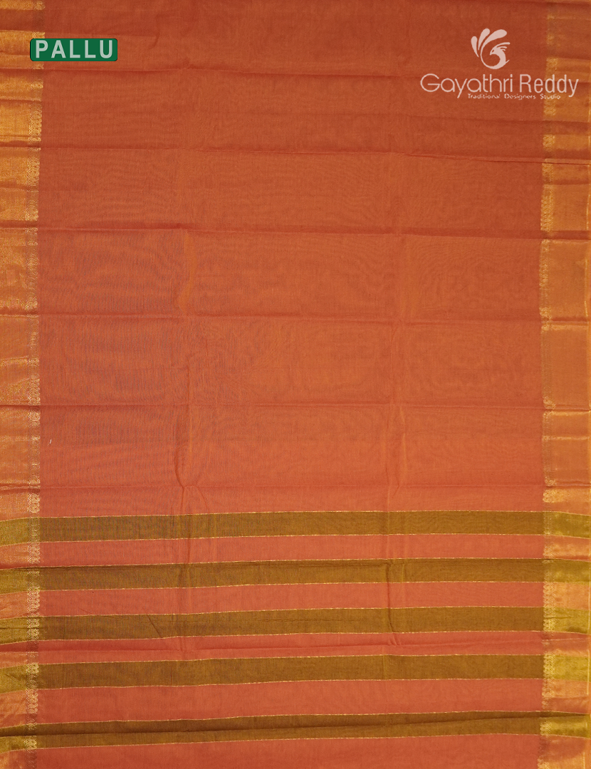 Pure Kanchi Cotton Saree in Orange