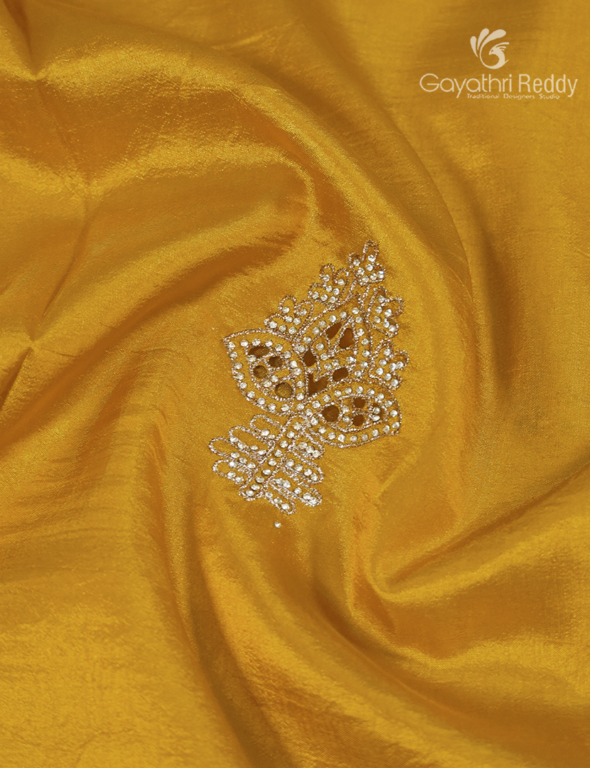 Semi Dupion Silk Saree  in Yellow