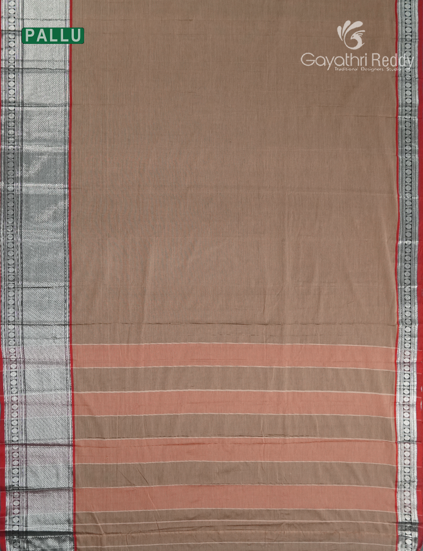 Pure Narayanpet Cotton Saree in Deep Beige