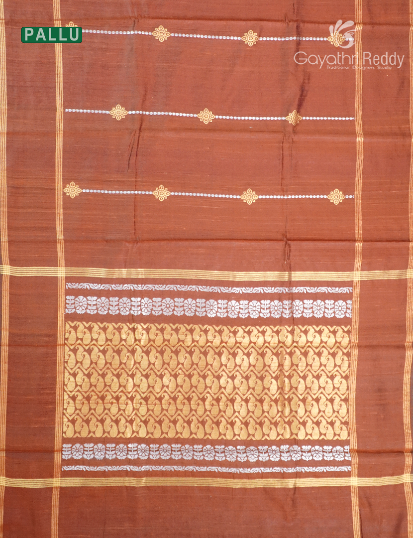 Pure Khadi Pattu Saree in Deep Mustard