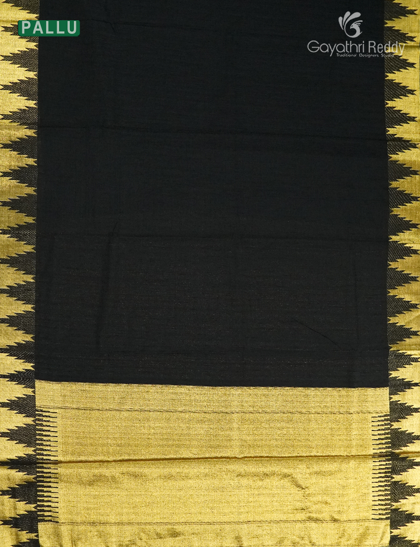 Semi Tussar Saree in Black