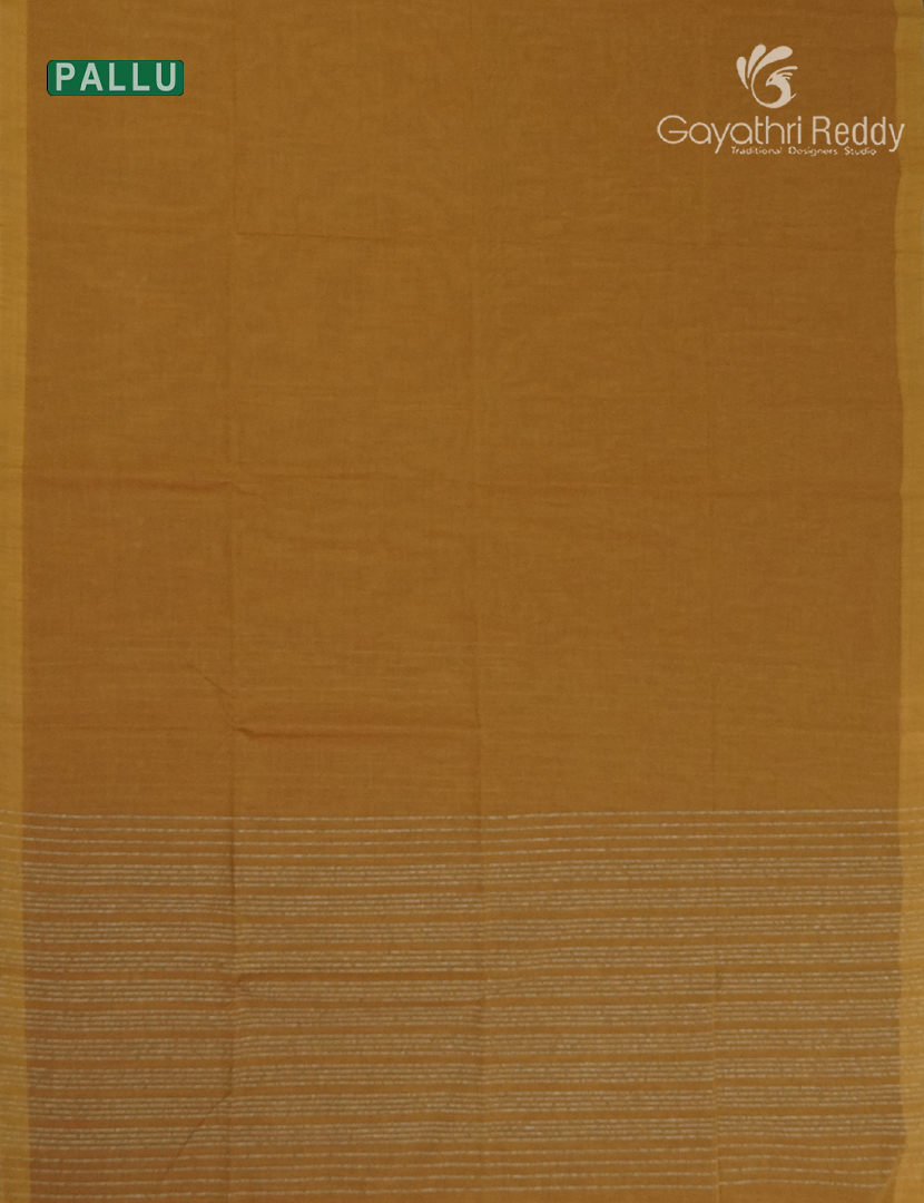 Pure Handloom Cotton Saree in Mustard