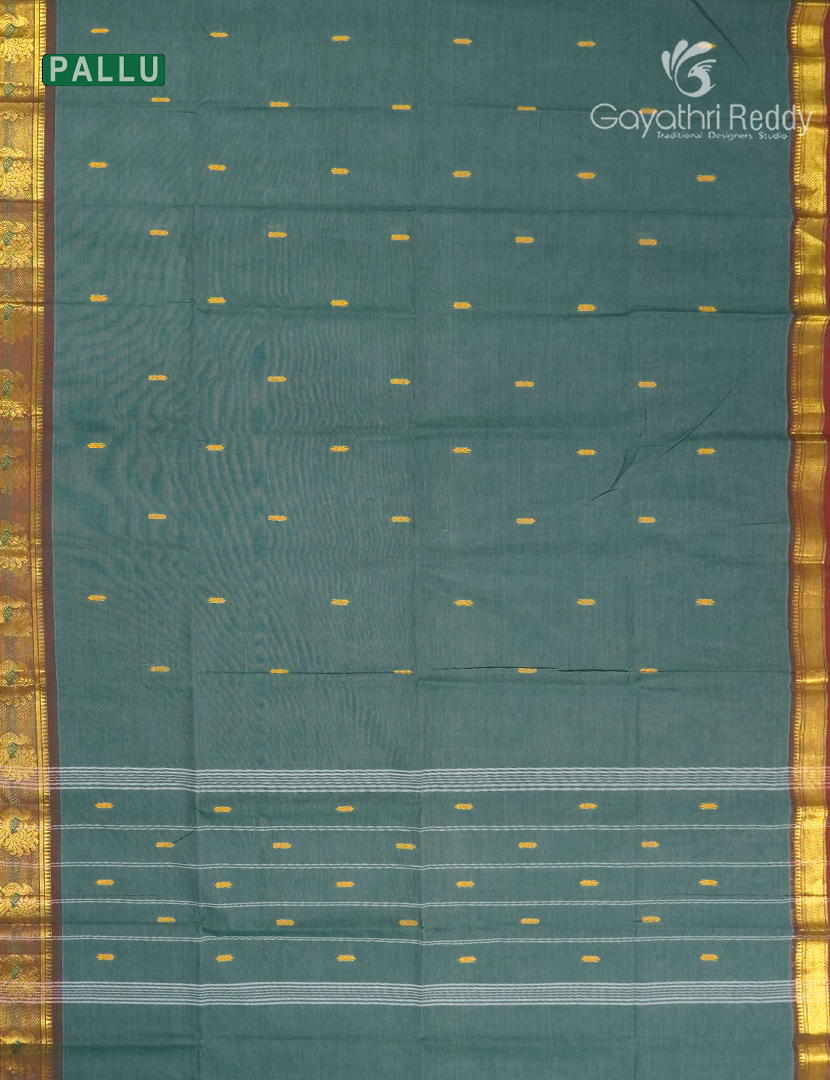 Pure Handloom Cotton Saree in Elephant Grey