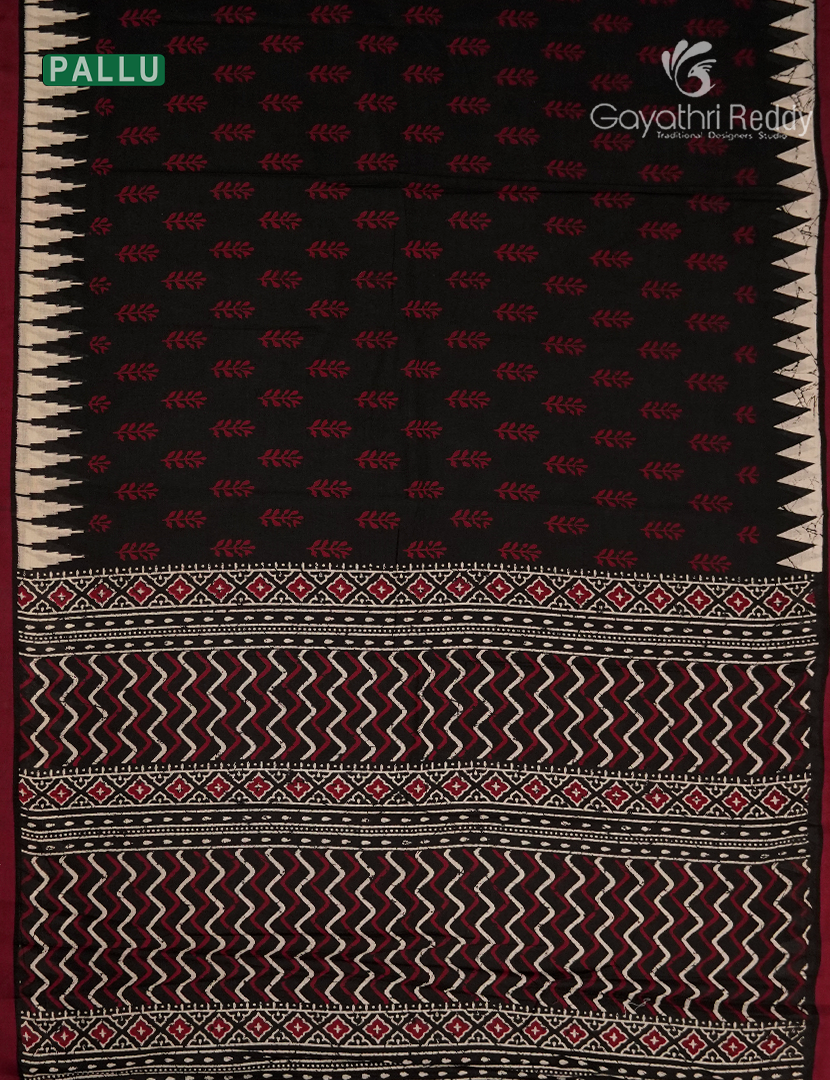 Vidharbha Cotton Saree in Black