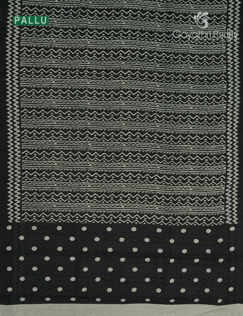 Pure MulMul Cotton Saree in Black and White