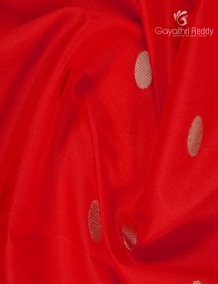 Semi Kanchipuram Silk Fancy Saree in Red
