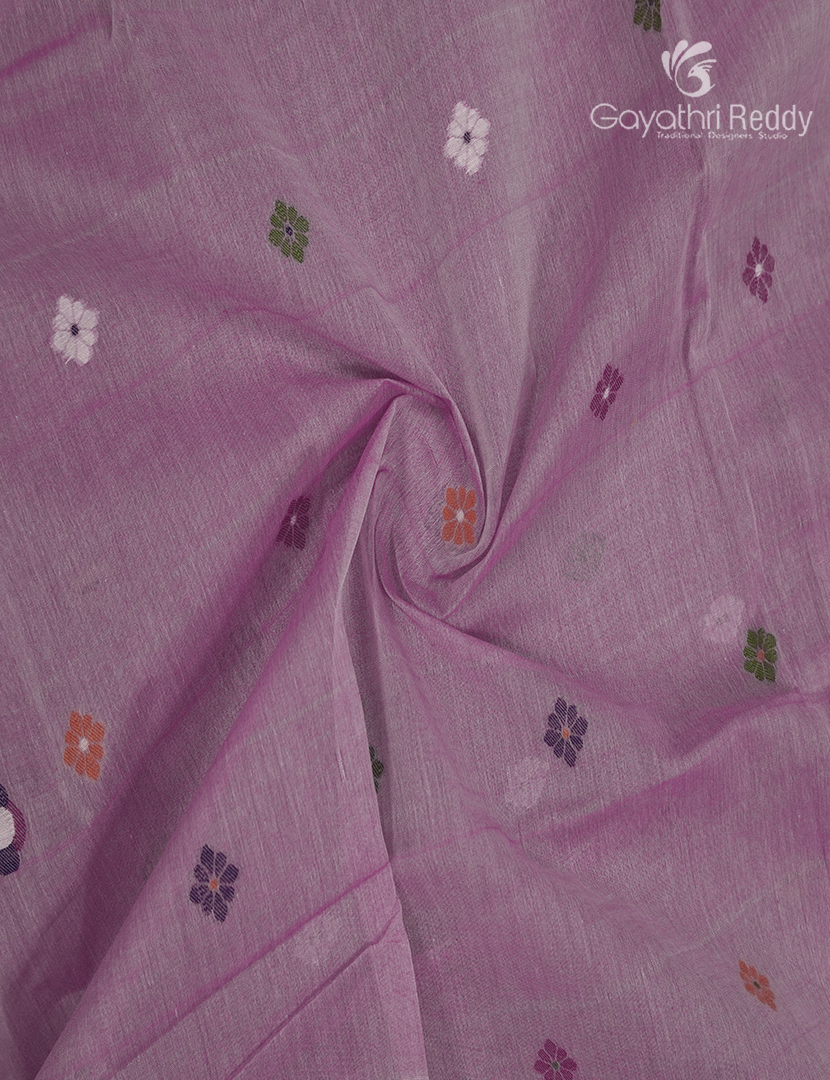 Jamdani Cotton Saree in Light Pink
