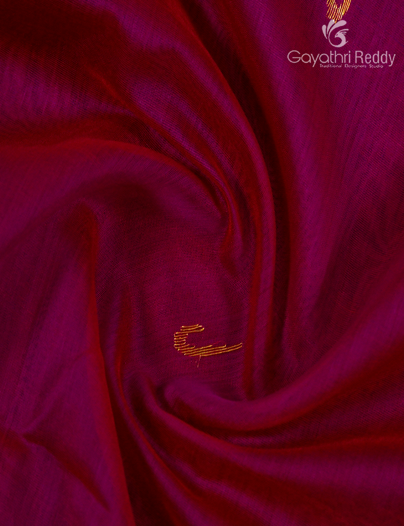 Pure Chanderi Sico Saree in Deep Magenta