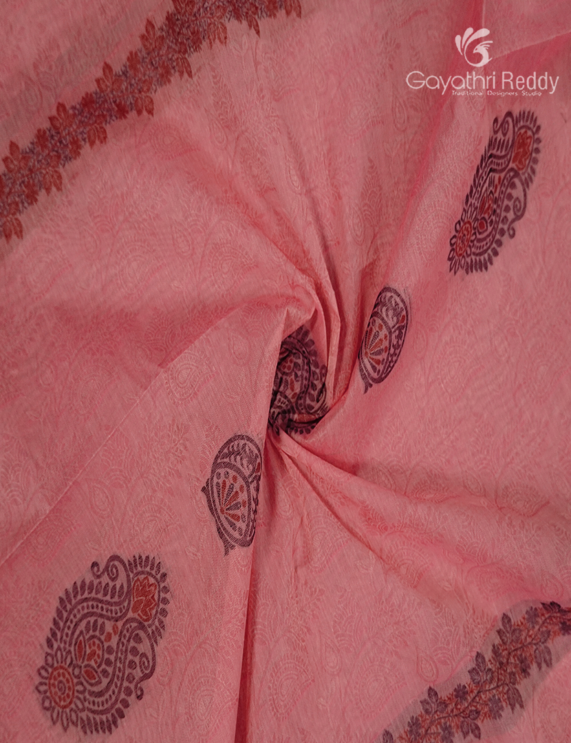 Pure Kanchi Cotton Saree in Pink