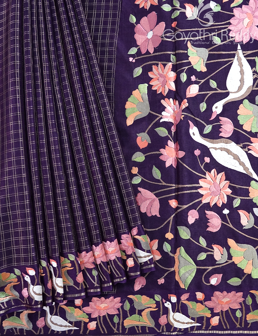 KHADI SILK WORK SAREE-KSW37