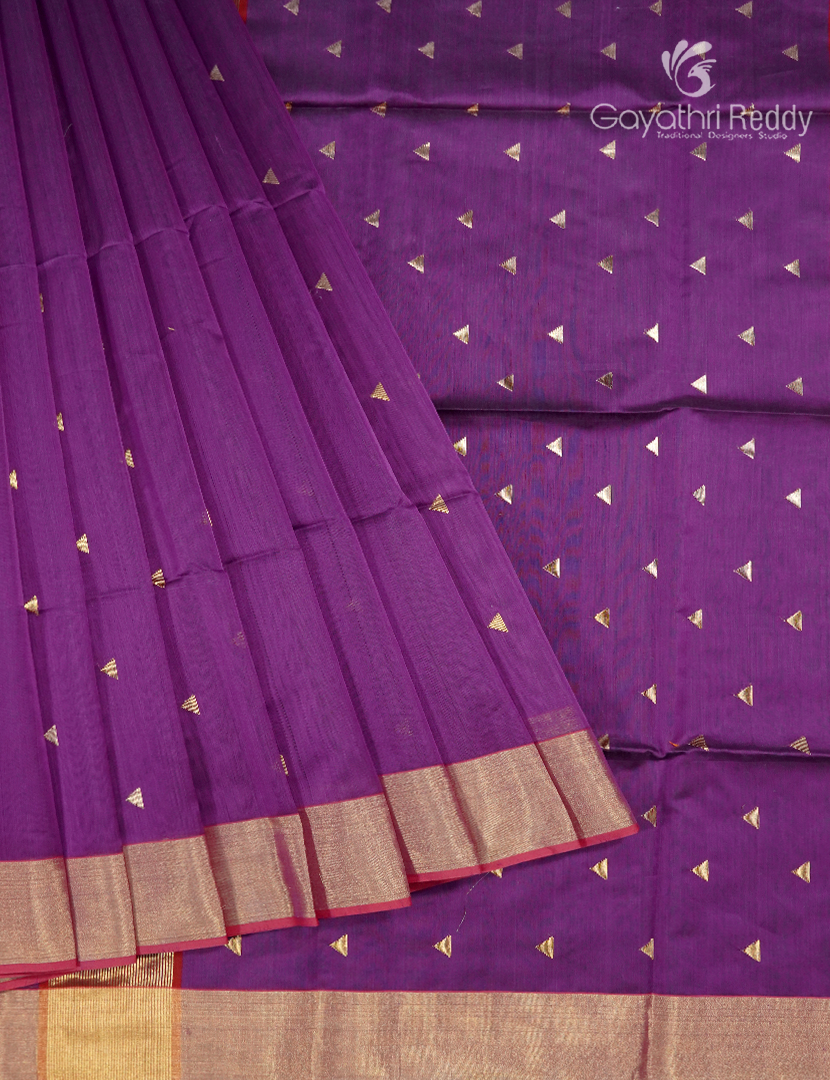 Pure Chanderi Sico Saree in Purple