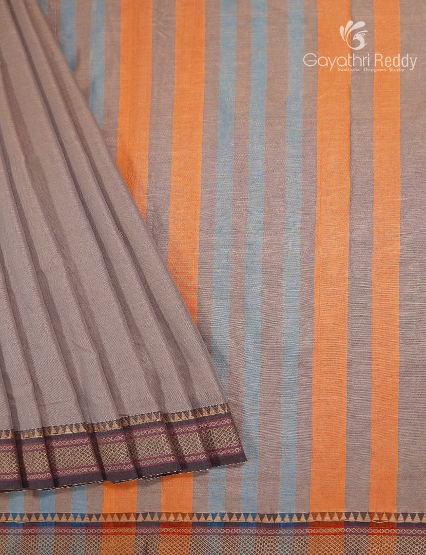 Pure Narayanpet Cotton Saree in Light Beige