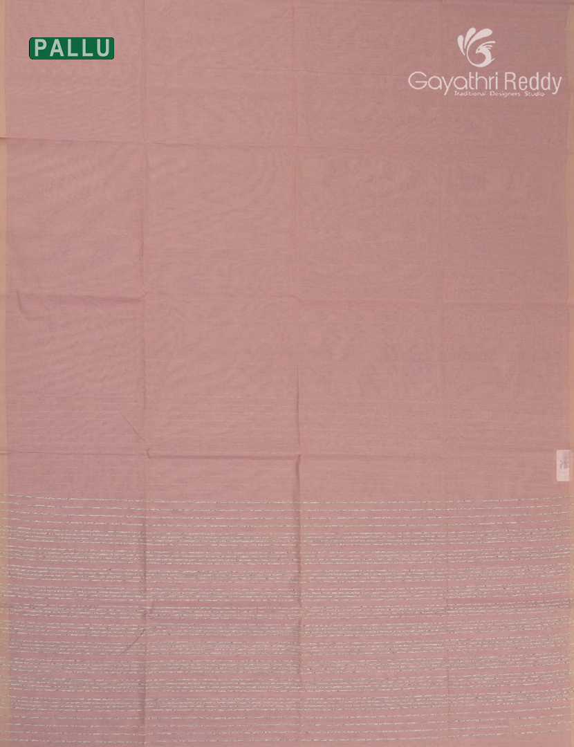 Pure Handloom Cotton Saree in Pastel Onion Pink