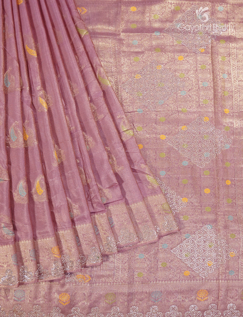 Semi Kanchipuram Silk Fancy Saree in Rose Gold