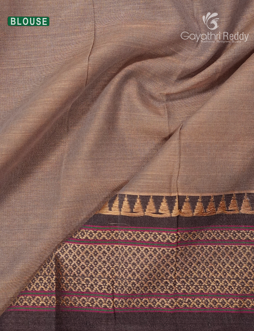 Pure Narayanpet Cotton Saree in Light Beige