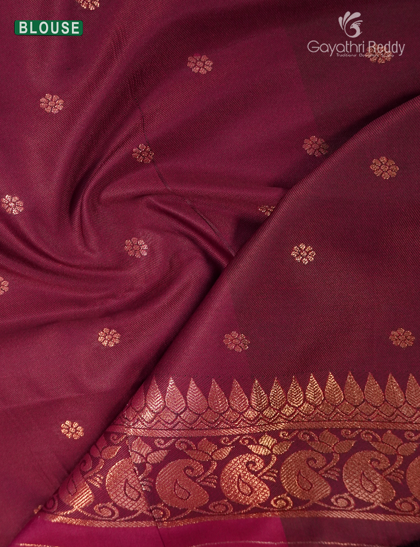 Semi Kanchipuram Art Silk Saree in Rani Pink
