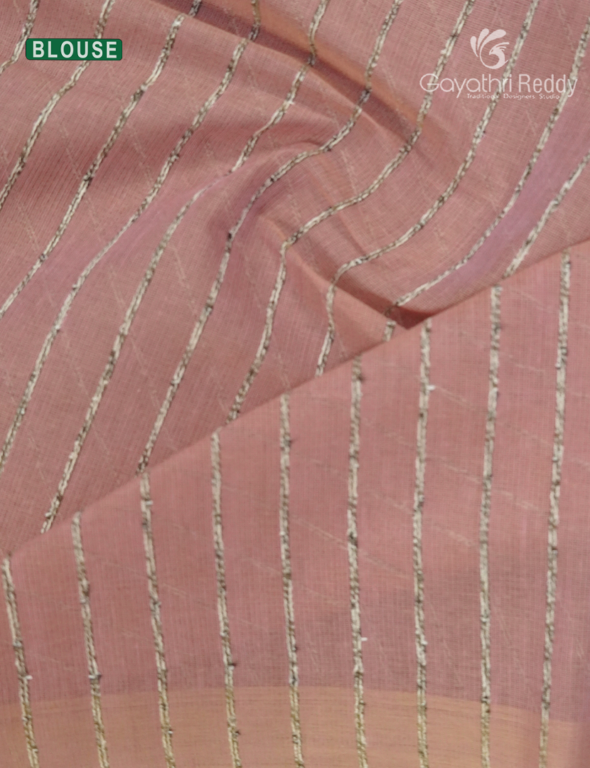 Pure Handloom Cotton Saree in Pastel Onion Pink