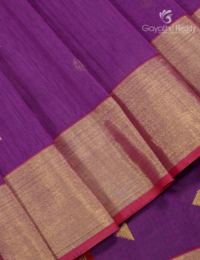 Pure Chanderi Sico Saree in Purple