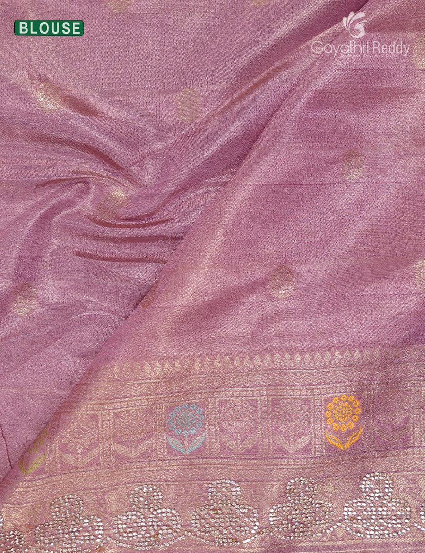 Semi Kanchipuram Silk Fancy Saree in Rose Gold