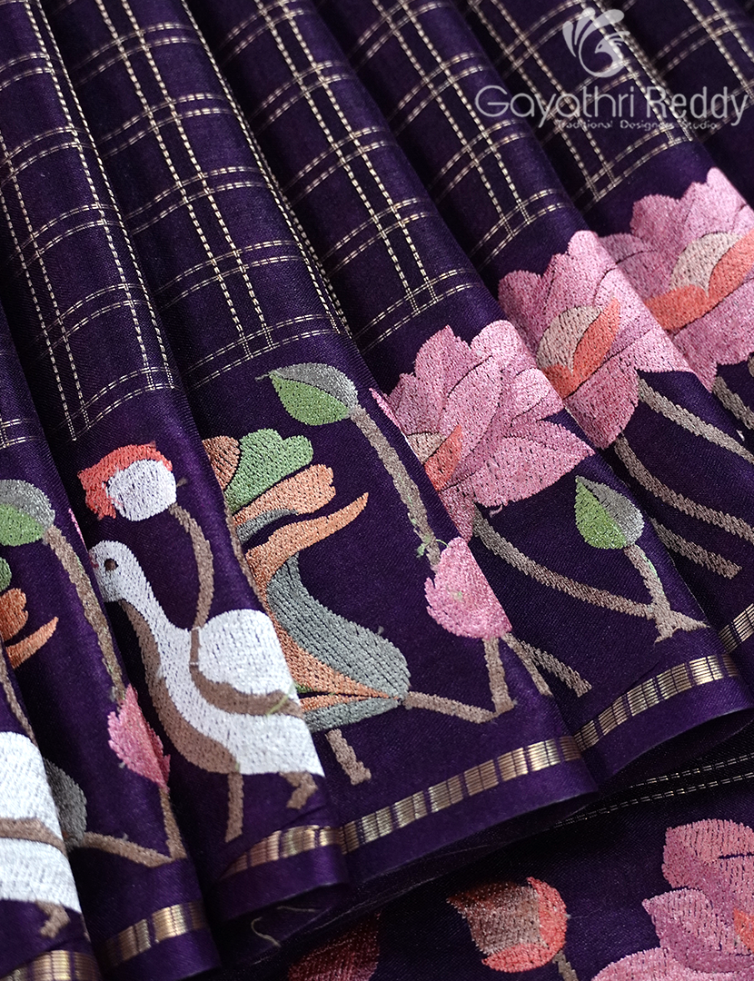 KHADI SILK WORK SAREE-KSW37