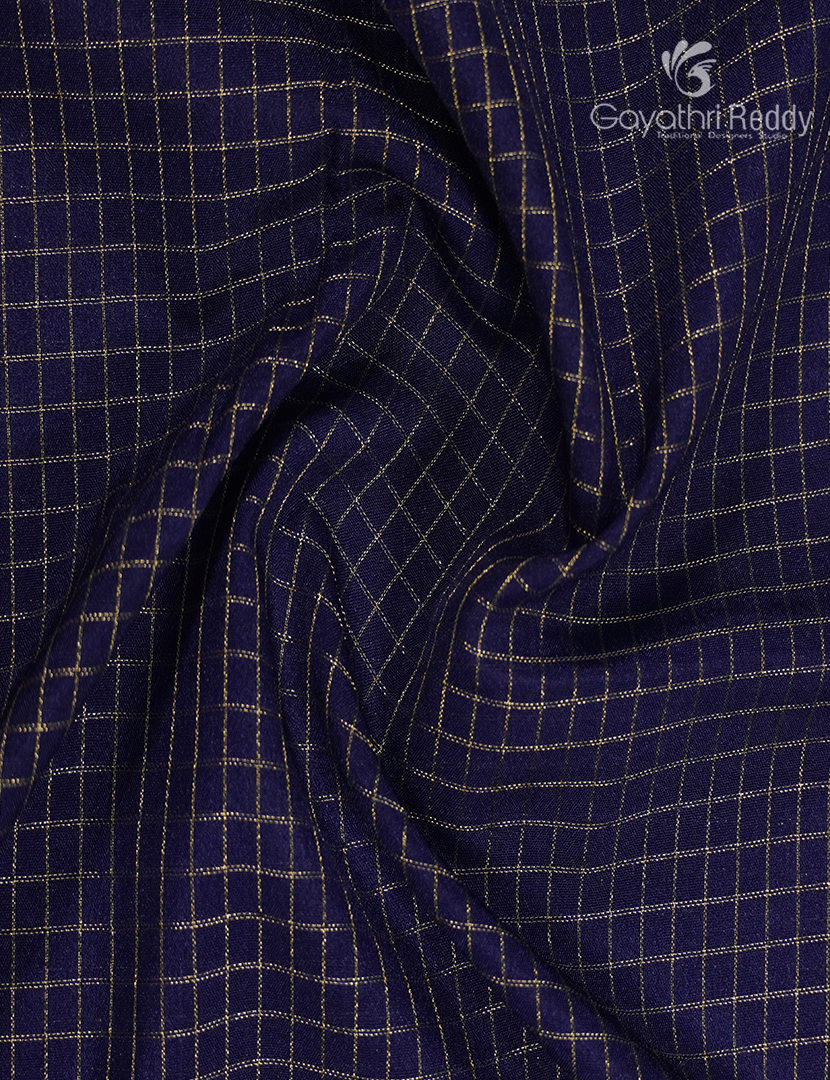 Semi Mysore Crepe Saree in Navy Blue and Rose Pink