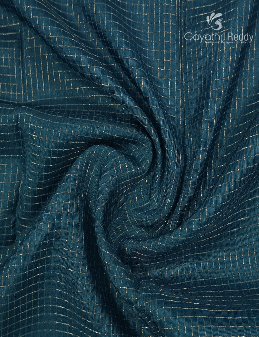 Semi Mysore Crepe Saree in Peacock Blue