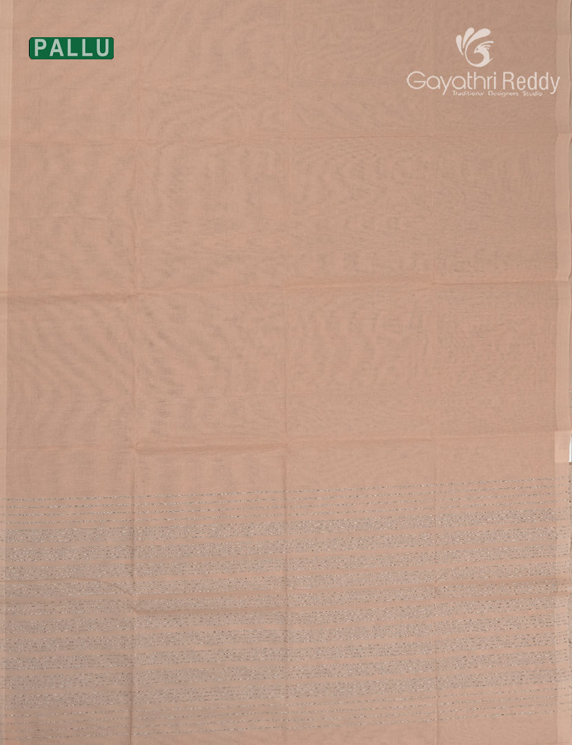 Pure Handloom Cotton Saree in Pastel Peach