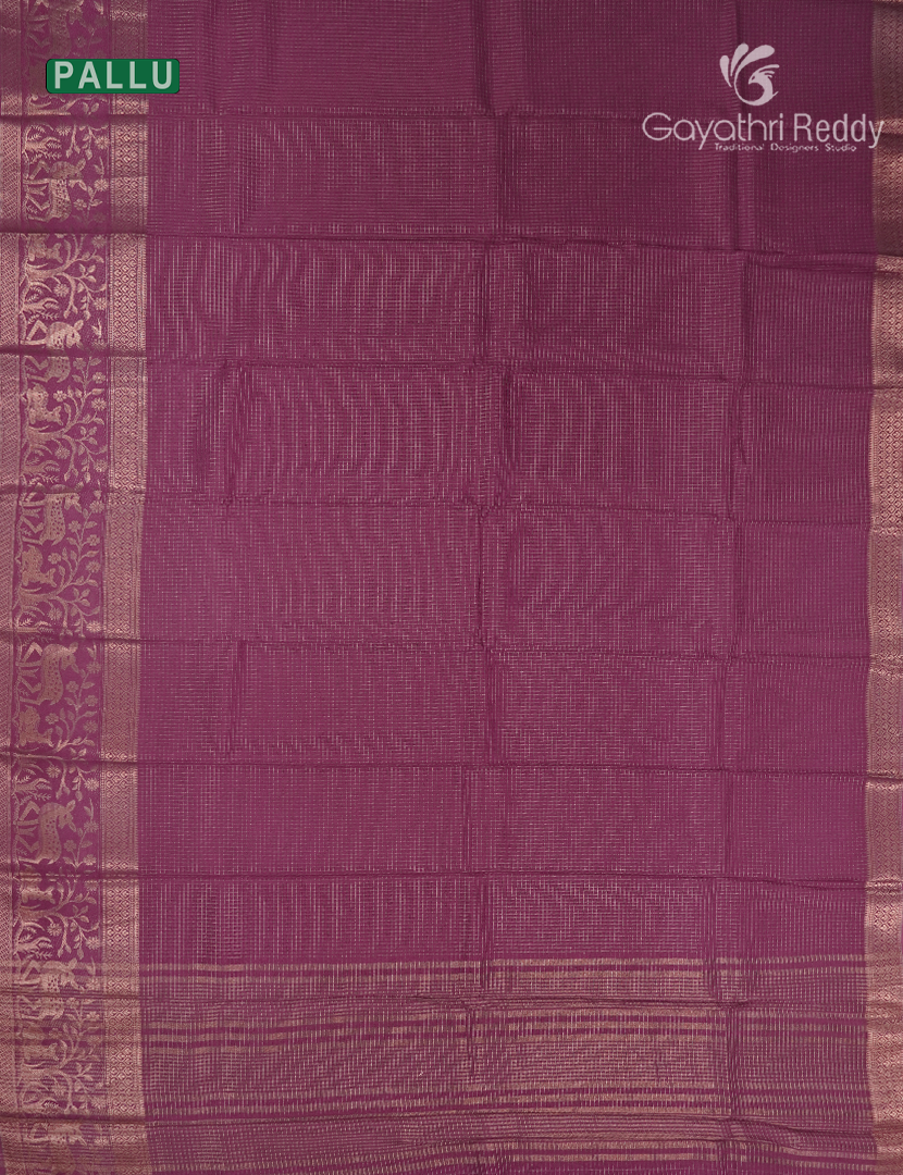 Semi Mysore Crepe Saree in Burgundy