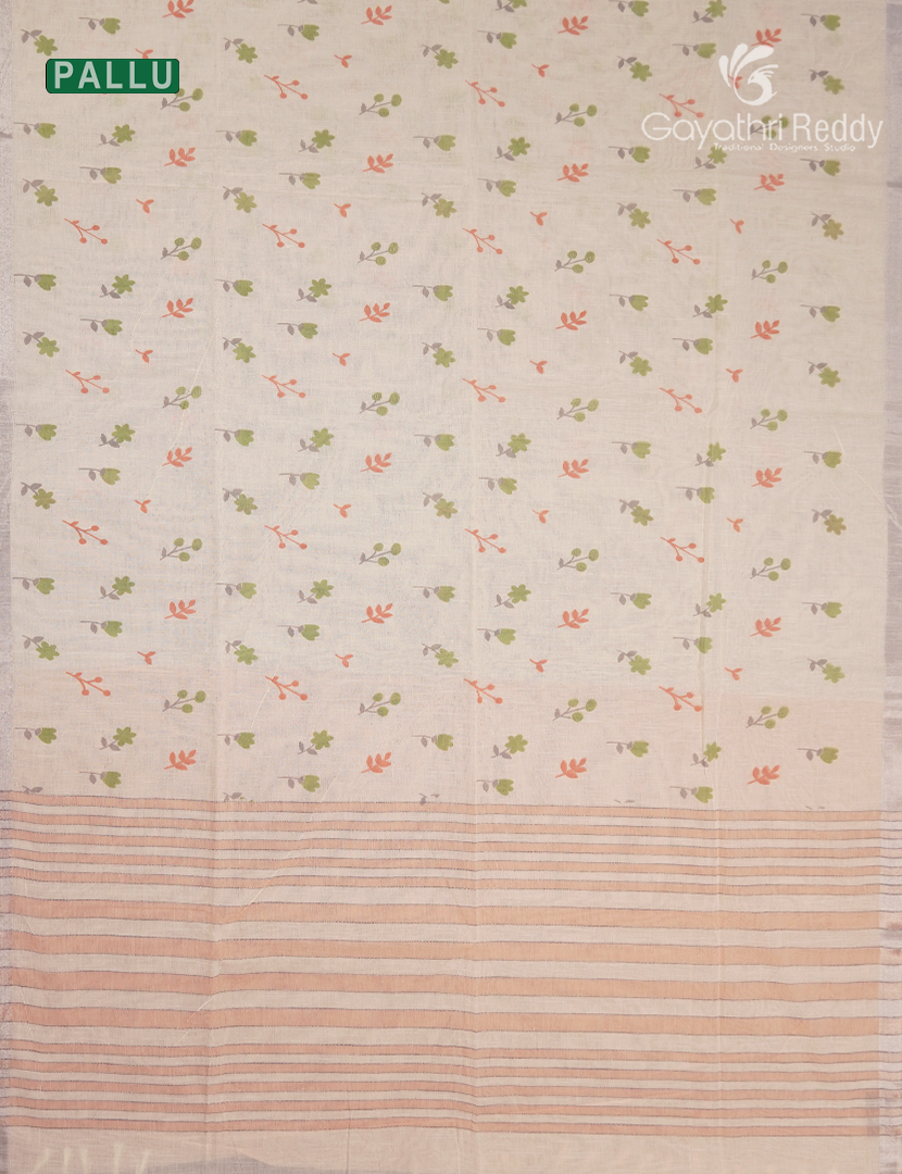 Pure Kanchi Cotton Printed Saree in Ivory