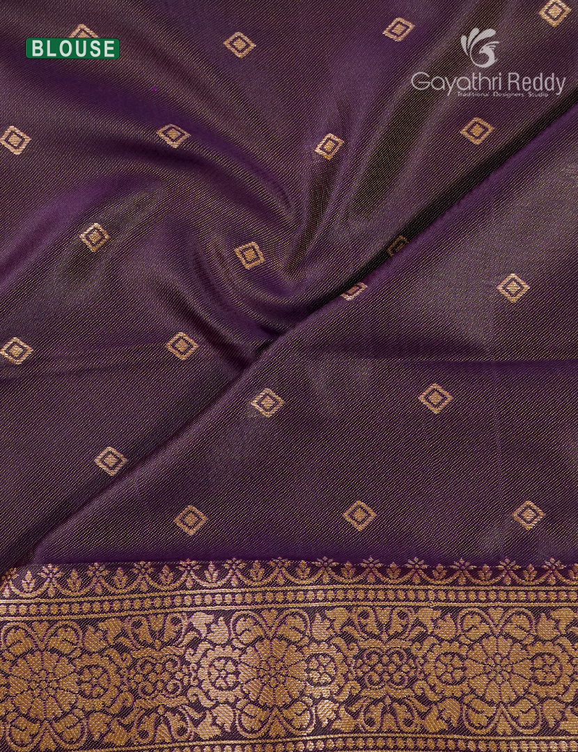 Semi Kanchipuran Silk Saree in Deep Mustard and  Brown