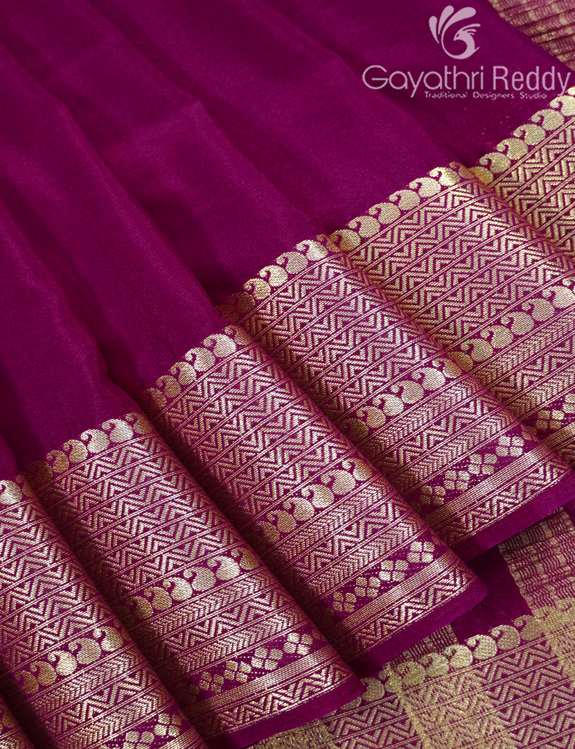SEMI MYSORE CREPE SAREE-SMC394
