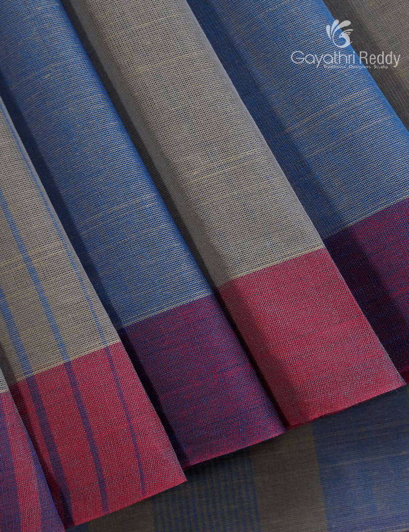 Pure Handloom Cotton Saree in Grey