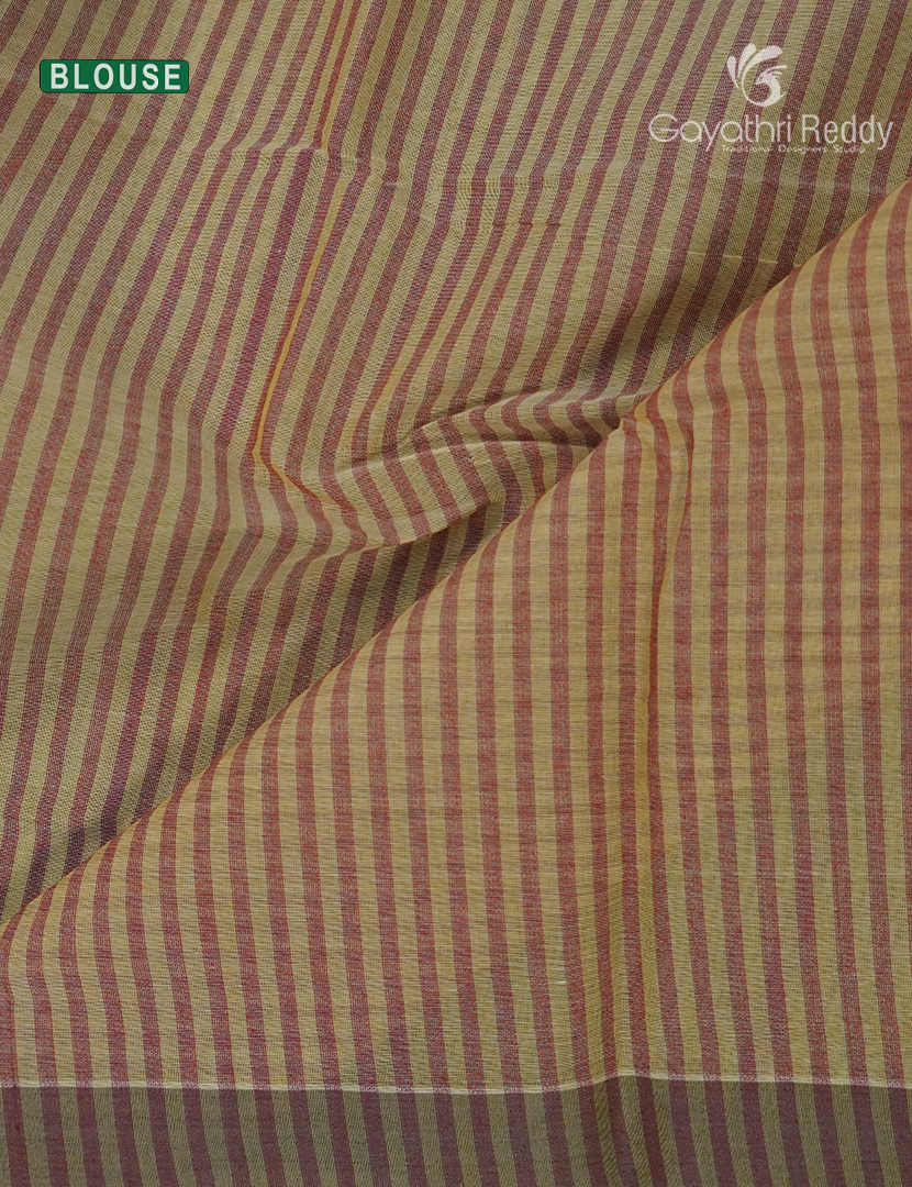 Pure Handloom Cotton Saree in Light Mustard