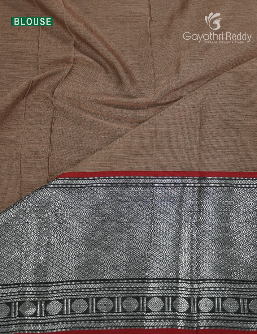 Pure Narayanpet Cotton Saree in Deep Beige