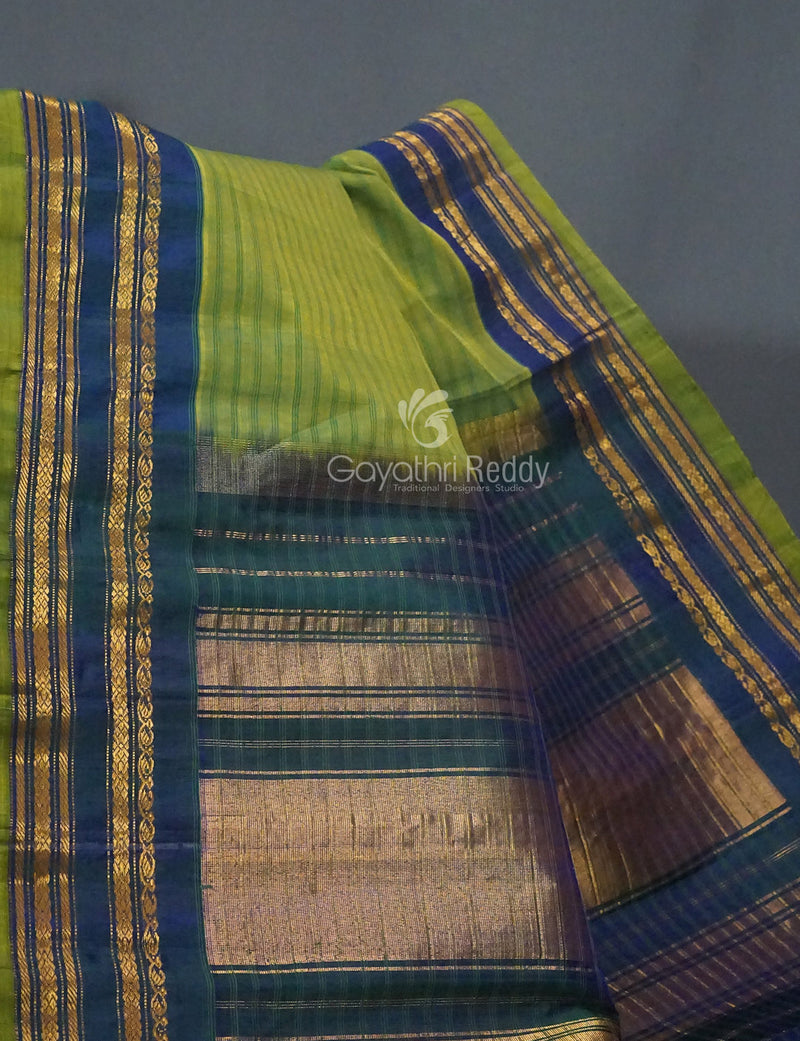 Gadwal Silk Rama Green Saree