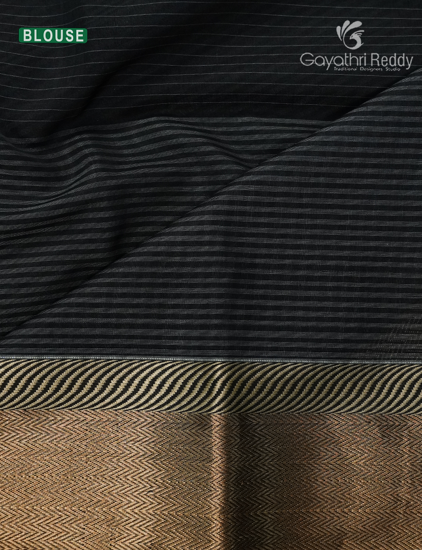 Pure Chanderi Sico Saree in Mustard and Black