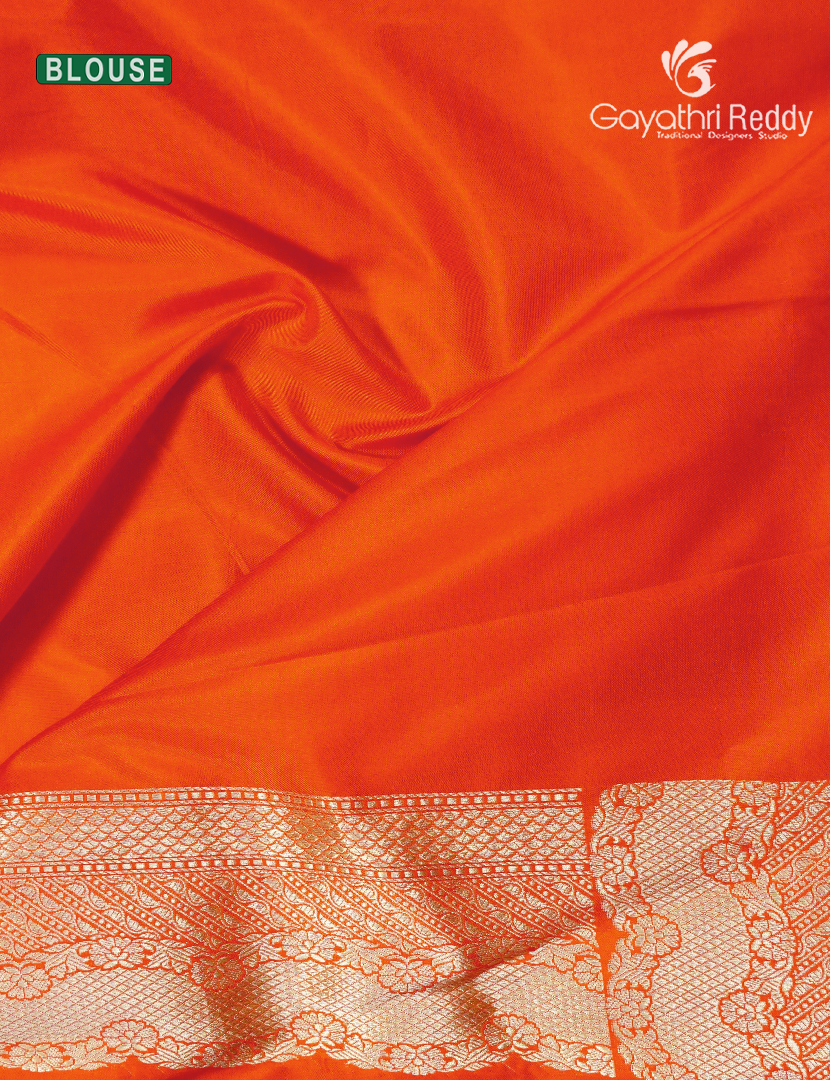 Pure Banaras Katan Silk Saree in Orange