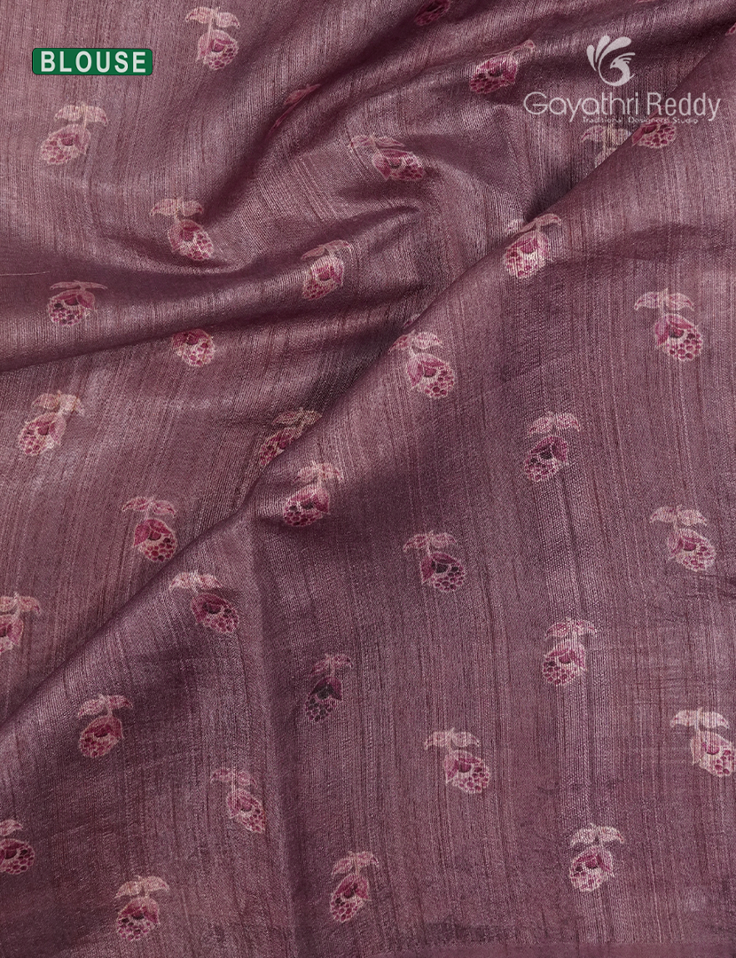 Semi Tussar Saree in Powder Pink and Onion Pink