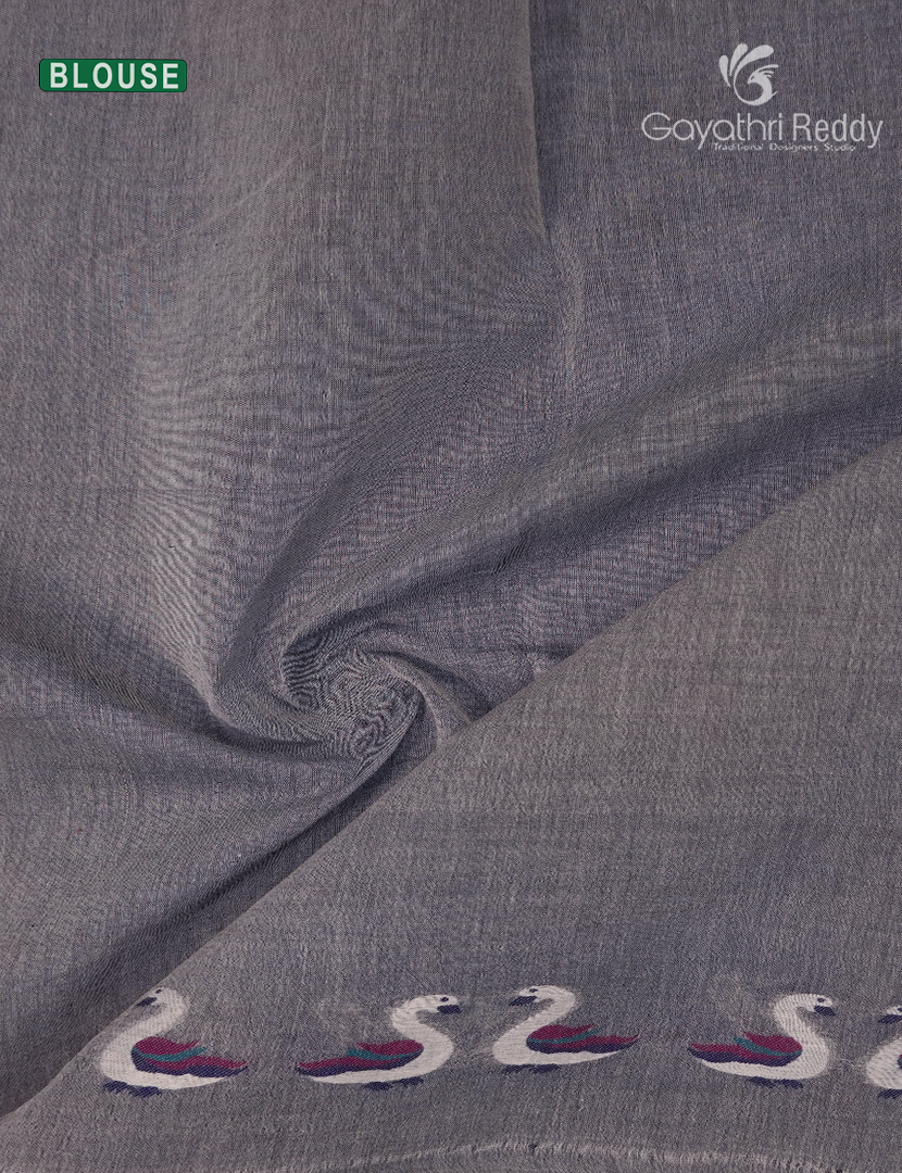 Jamdani Cotton Saree in Grey