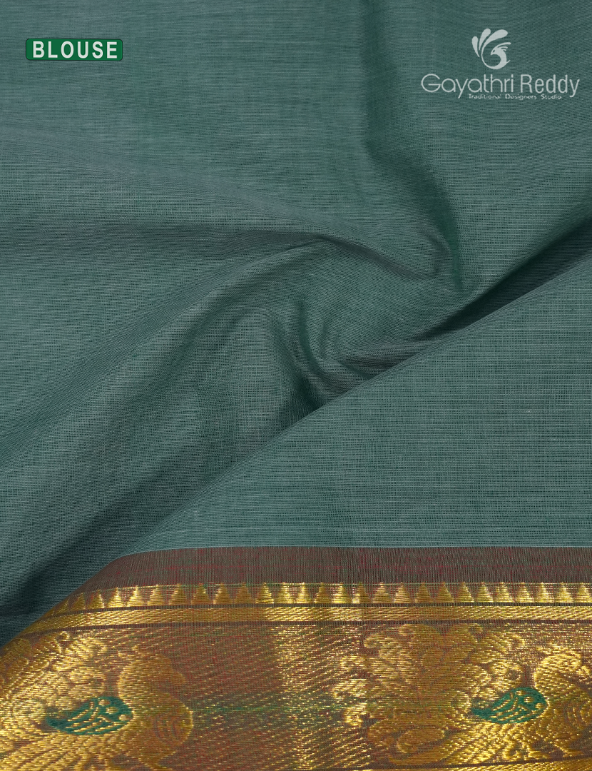 Pure Handloom Cotton Saree in Elephant Grey