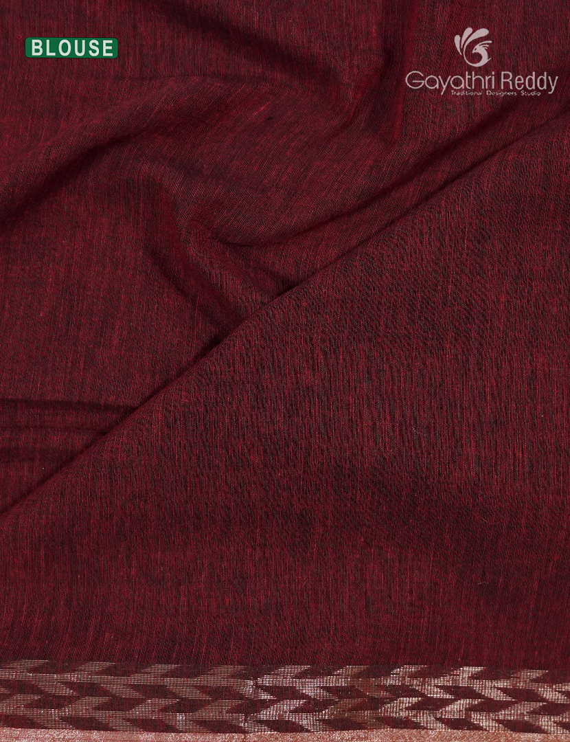 Jamdani Cotton Saree in Maroon