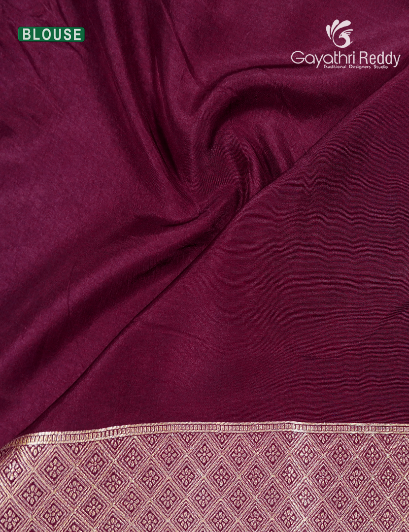 Semi Dola Fancy Saree in Aubergine