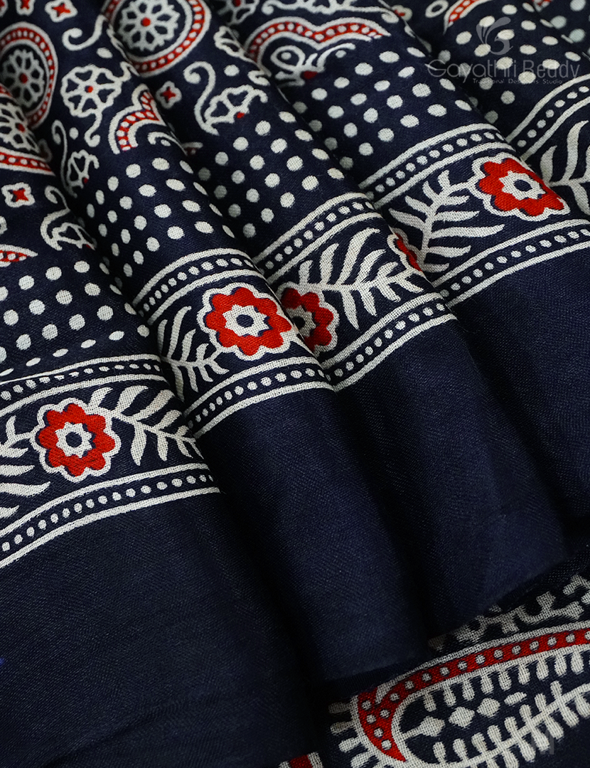 MODAL AJRAKH PRINT SAREE-PMS85