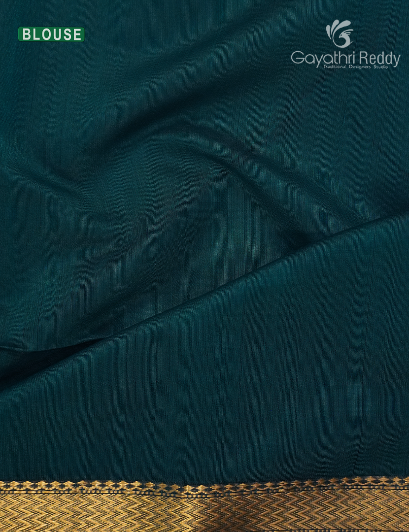 Pure Chanderi Sico Saree in Deep Rama Green